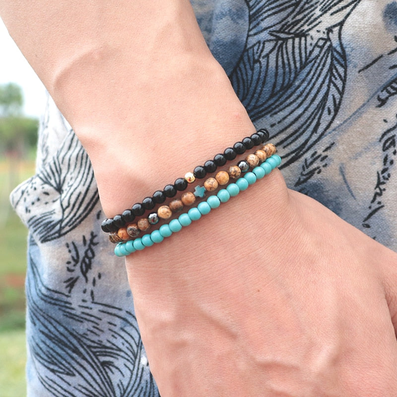 Handmade Natural Stone Beads Bracelet