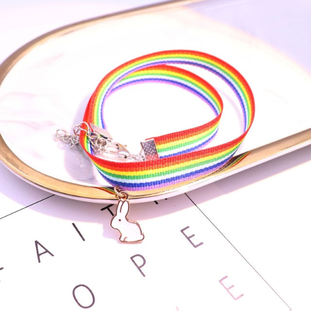 Multilayer Hand Braided LGBT Rainbow Bracelet