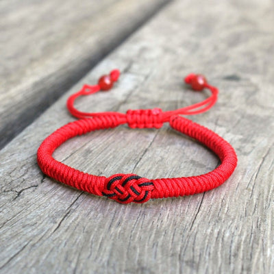 Black and Red String Hand Woven
