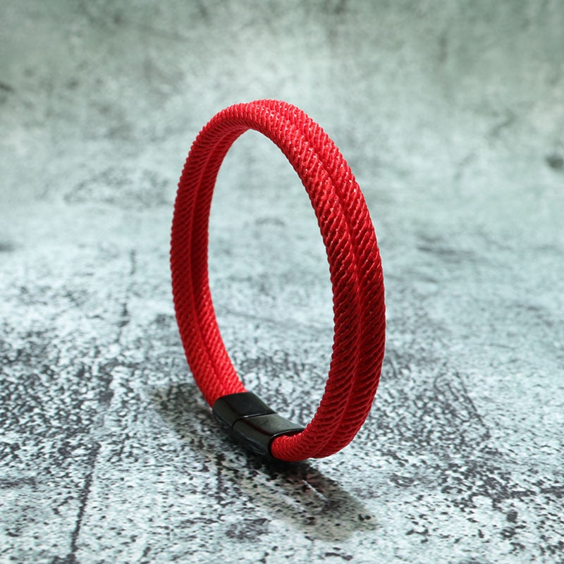 Minimalist Handmade Red Rope Magnetic Bracelet