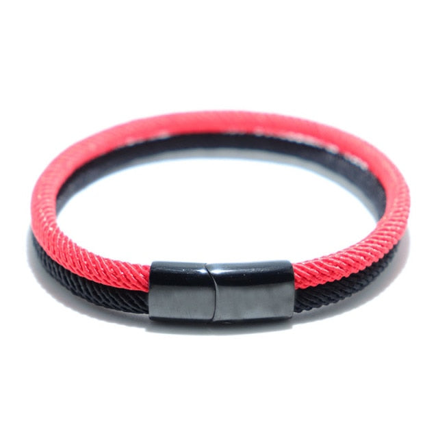 Minimalist Handmade Red Rope Magnetic Bracelet