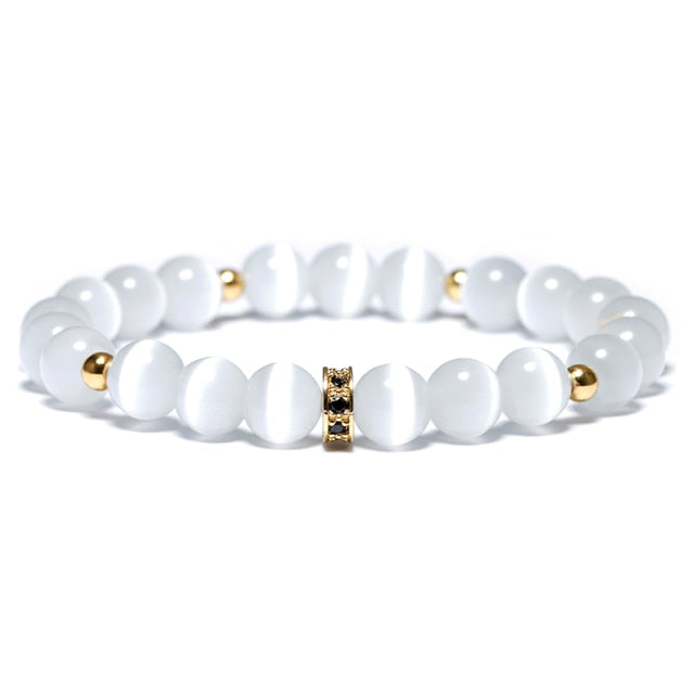 Luxury White Moonstone Beads Bracelets